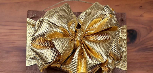 Gold Metallic Big Tassel Printed Headbands