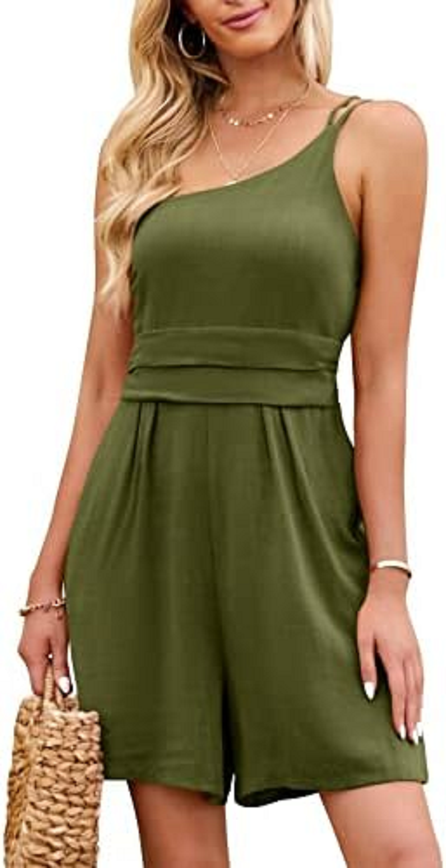 Green Off The Shoulder Jumpsuit Romper