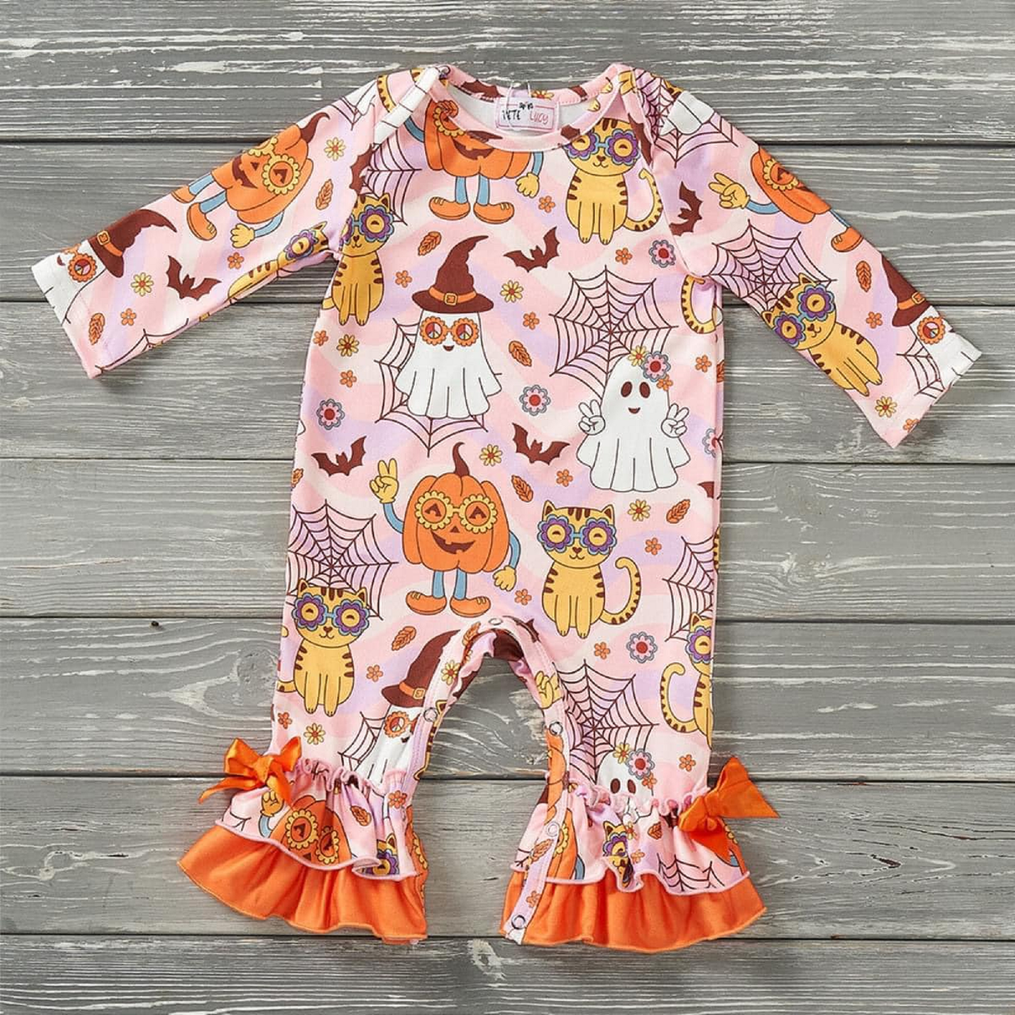 Pete + Lucy Spooky Groove Girls Romper