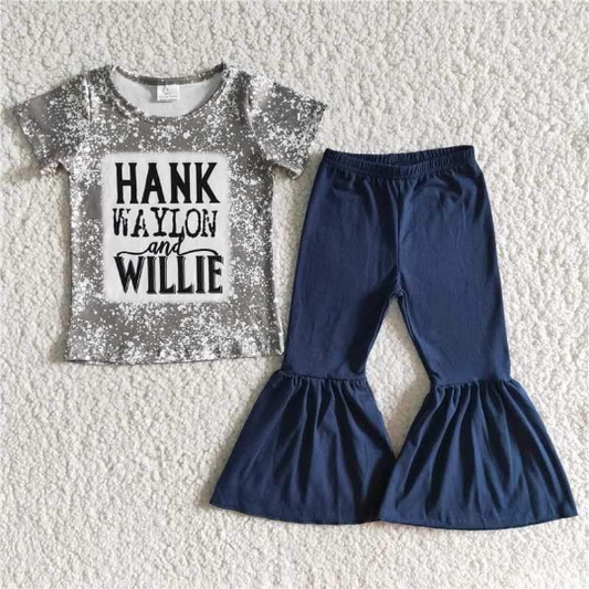 Hank Waylon and Willie Two-Piece Bell Bottom Pant Set