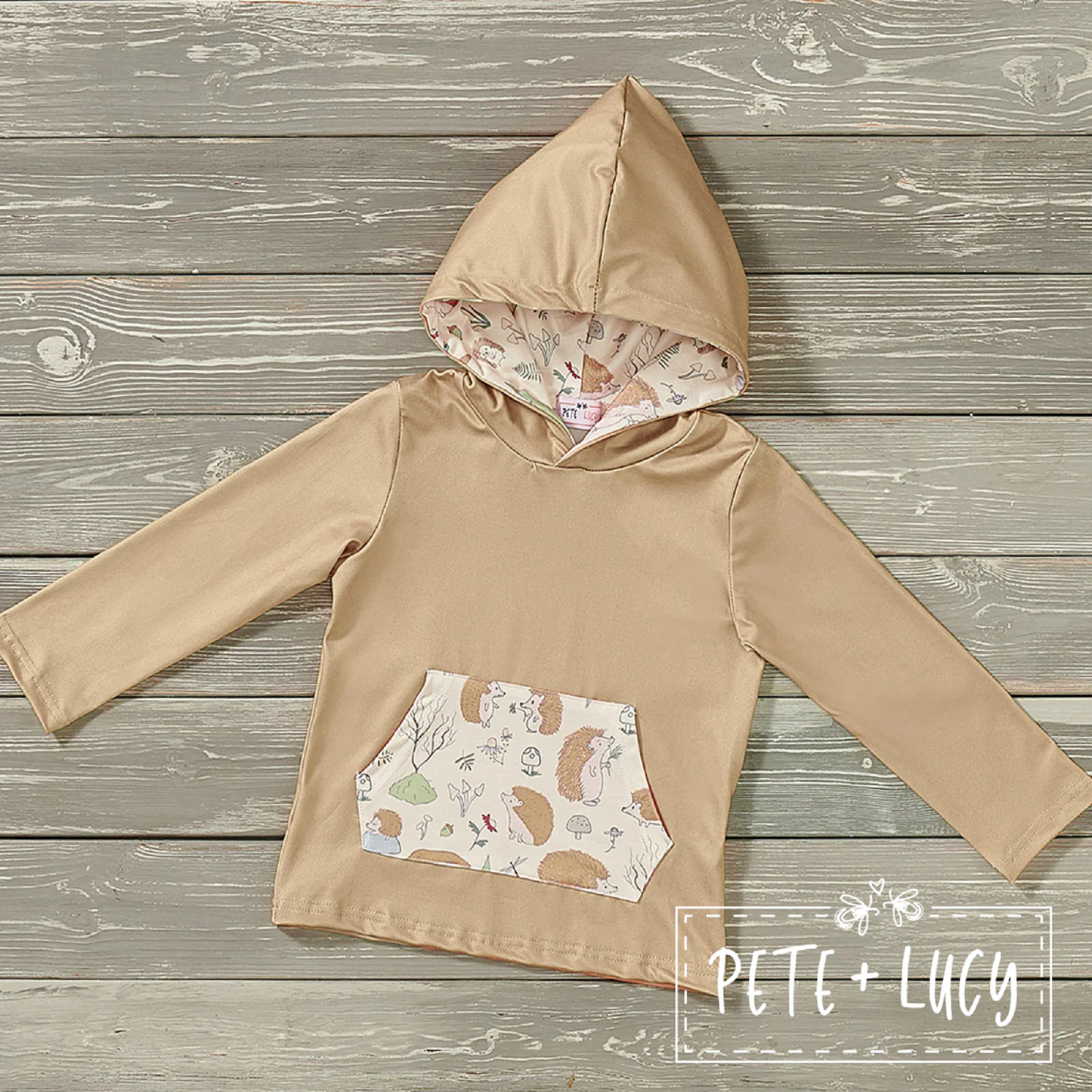 Pete + Lucy Happy Hedgehog Hooded Top