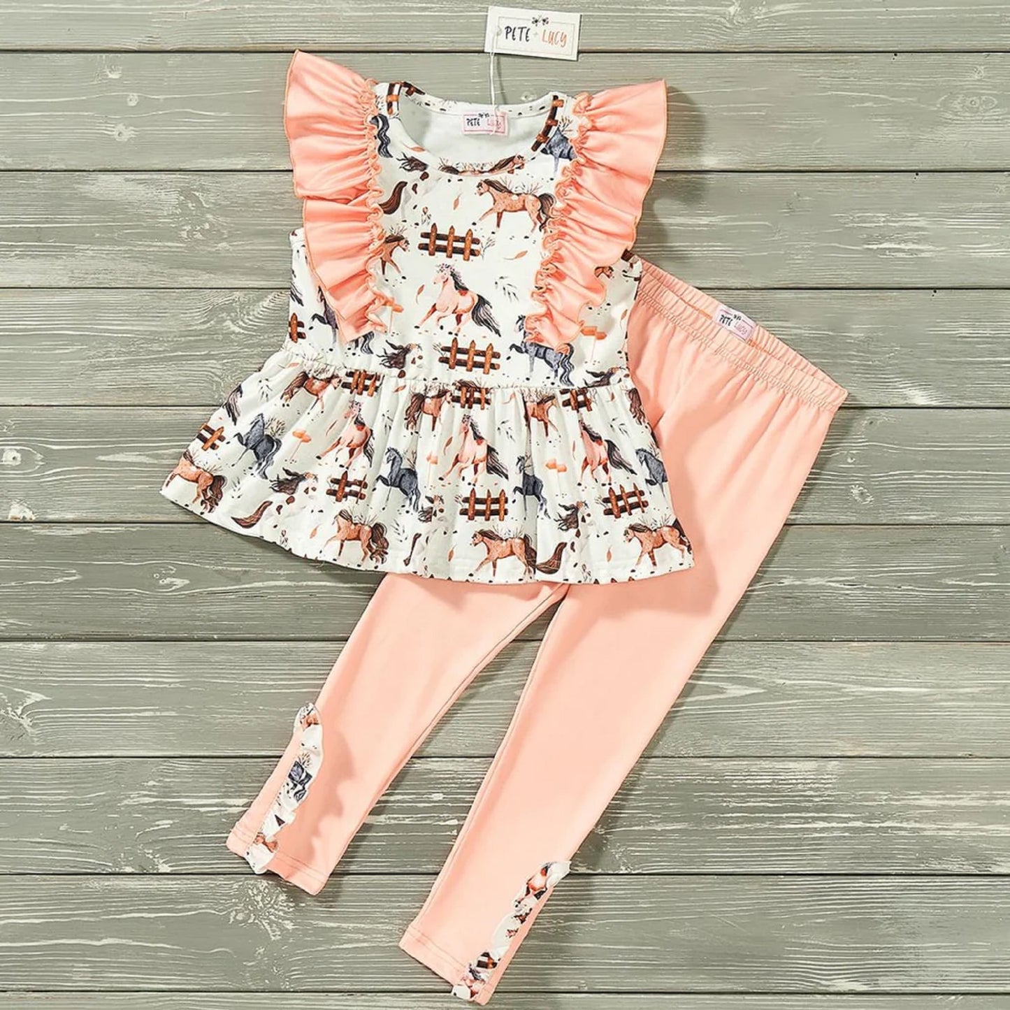 Pete + Lucy Horse Heaven Short Sleeve Pant Set