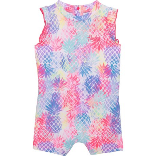 Hurley Infant Girls Knit Romper Pineapple Print