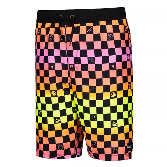 Hurley Character Check Pull On Swim Trunks