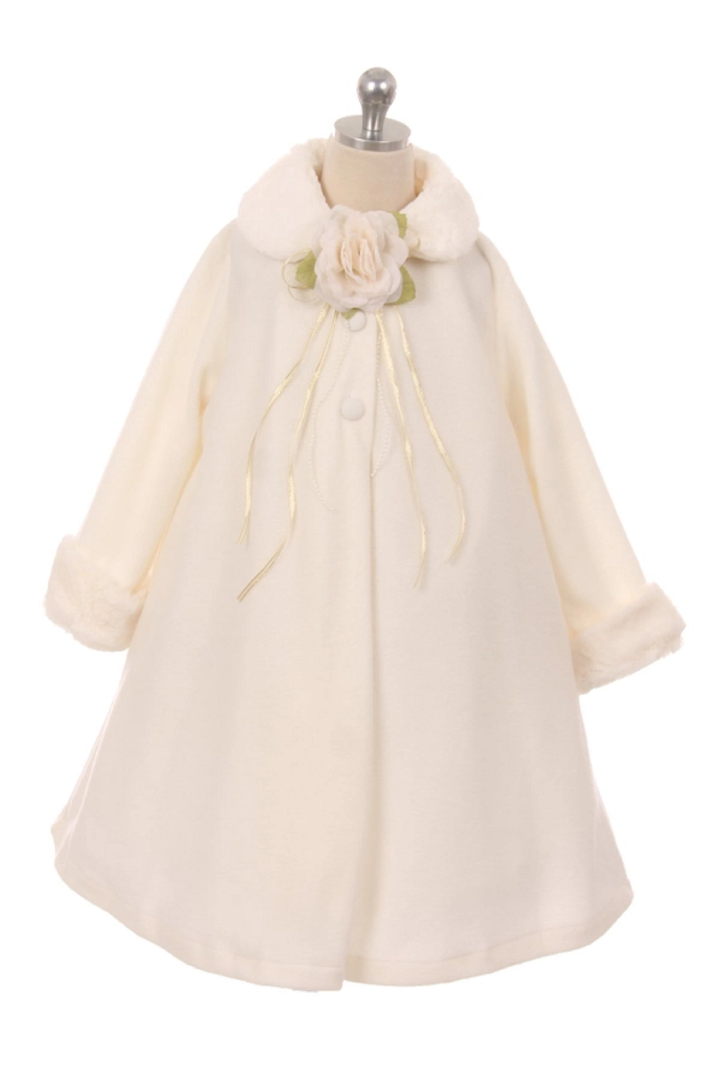 Cream Fleece Cape Style Jacket