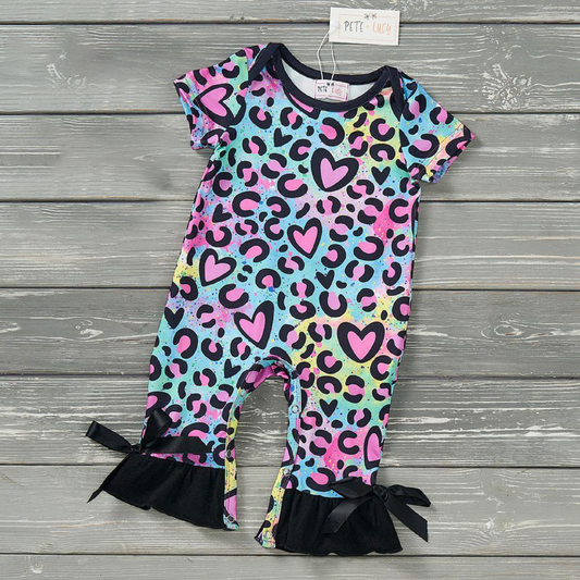 Pete + Lucy Leopard Love Short Sleeve Romper