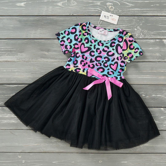 Pete + Lucy Leopard Love Tulle Tutu Dress