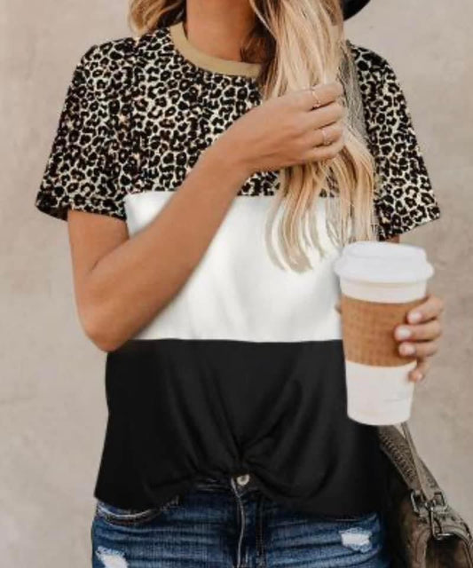 Leopard Block Short Sleeve Tshirt