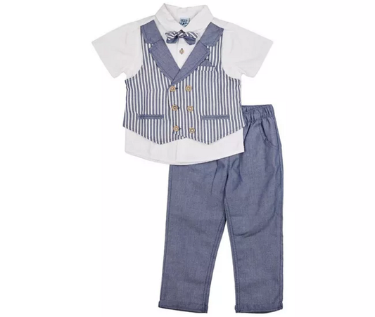 Little Lad 3 Piece Striped Vest Set