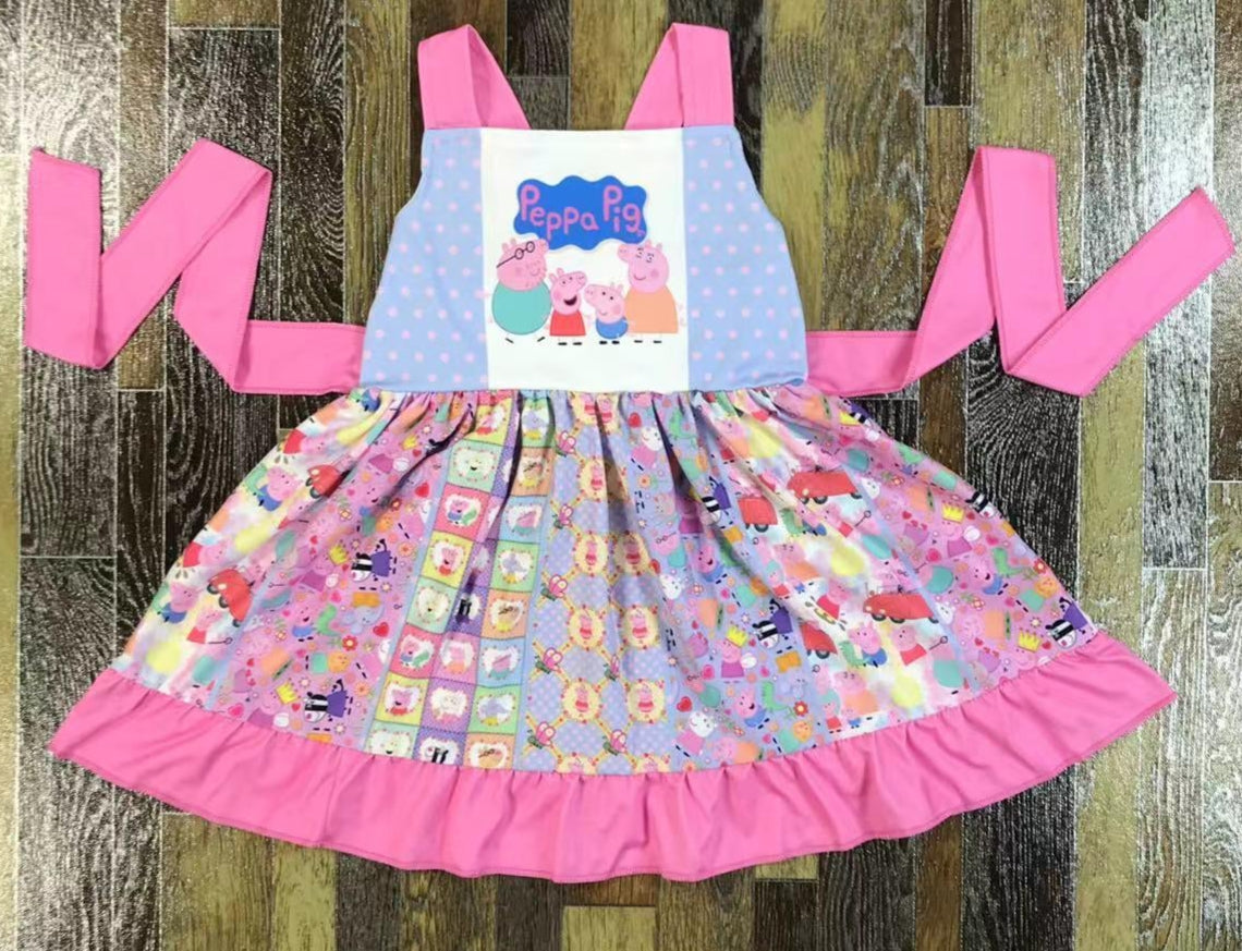 Little Pink Pig Twirl Dress