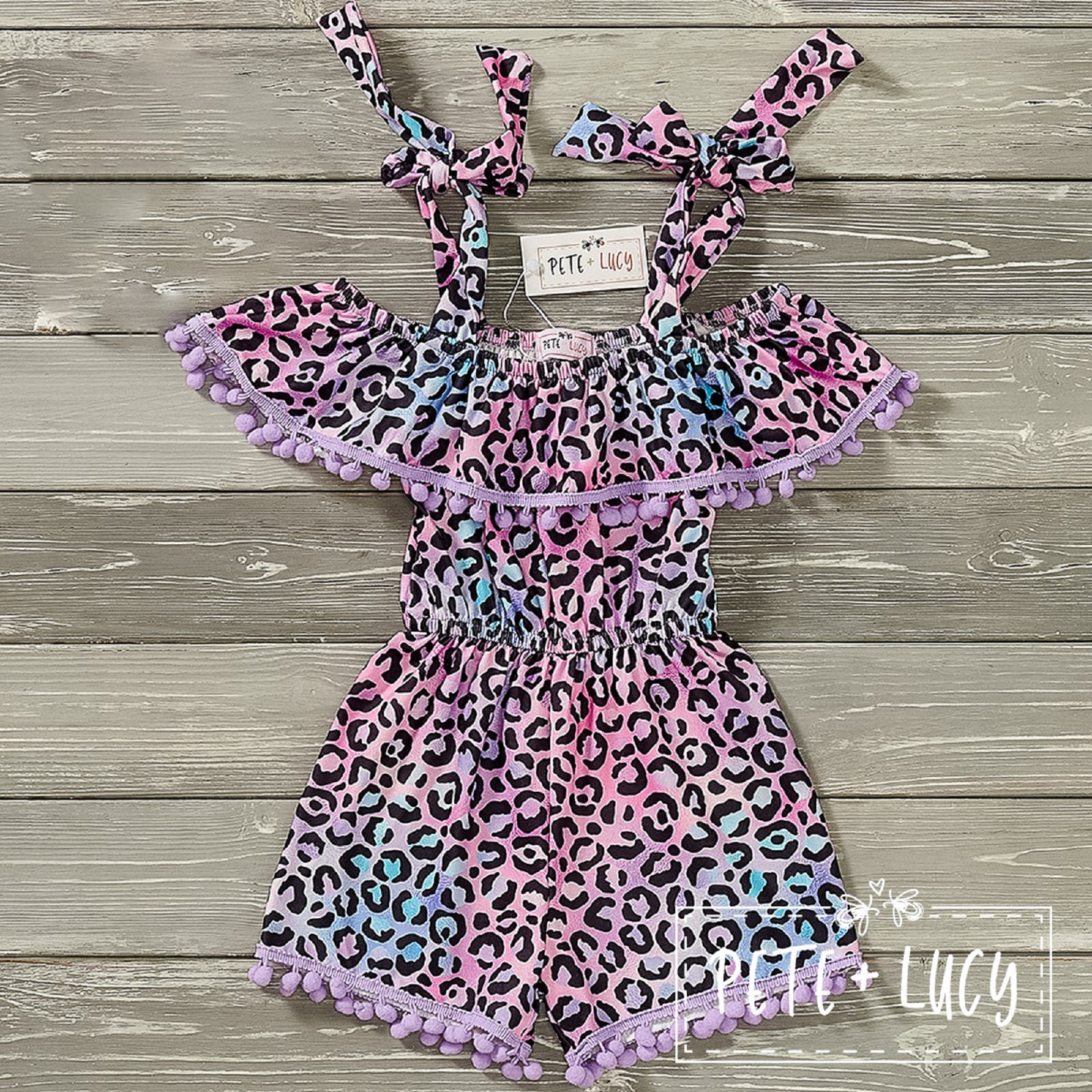 Pete + Lucy Lizzy's Leopard Girls Romper