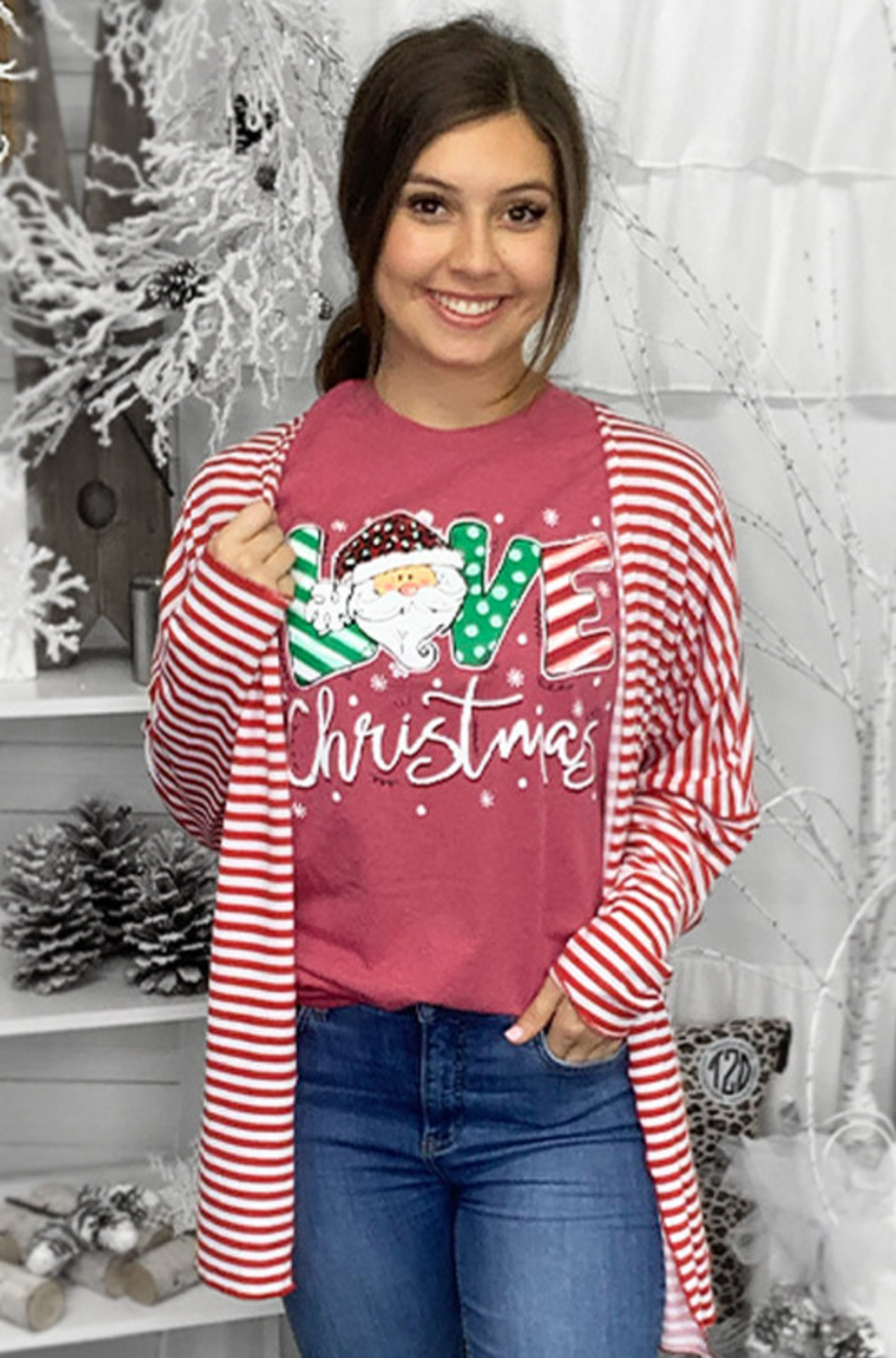 Youth Size Love Christmas Tshirt