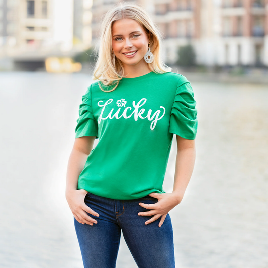 Ladies Green Lucky Tshirt