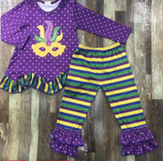 Mardi Gras Mask Pant Set