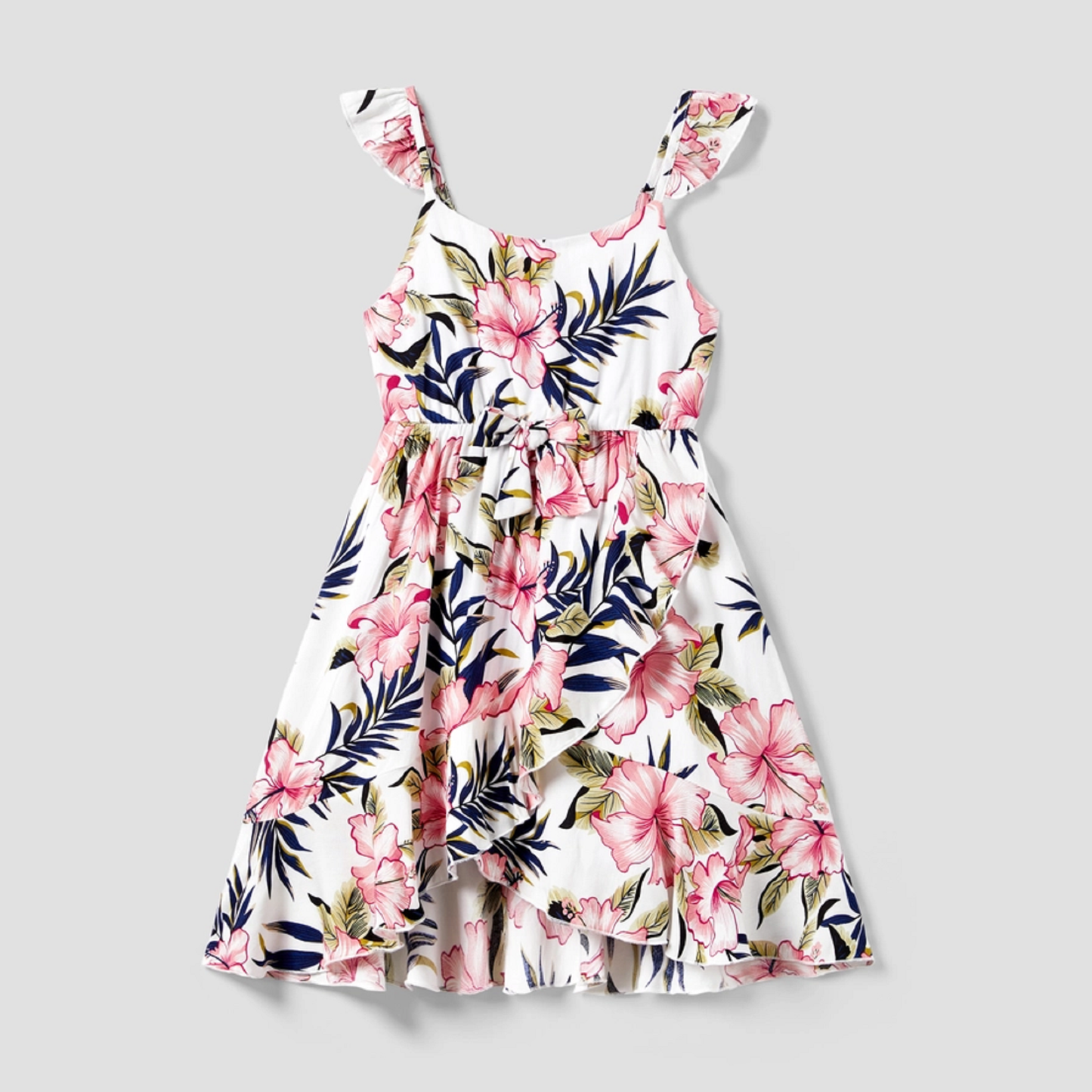 Floral Matching Girls Short Sleeve Dress