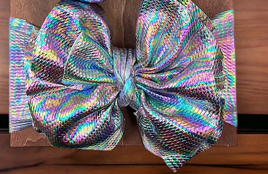 Metallic Multi Colored Big Bow Headband