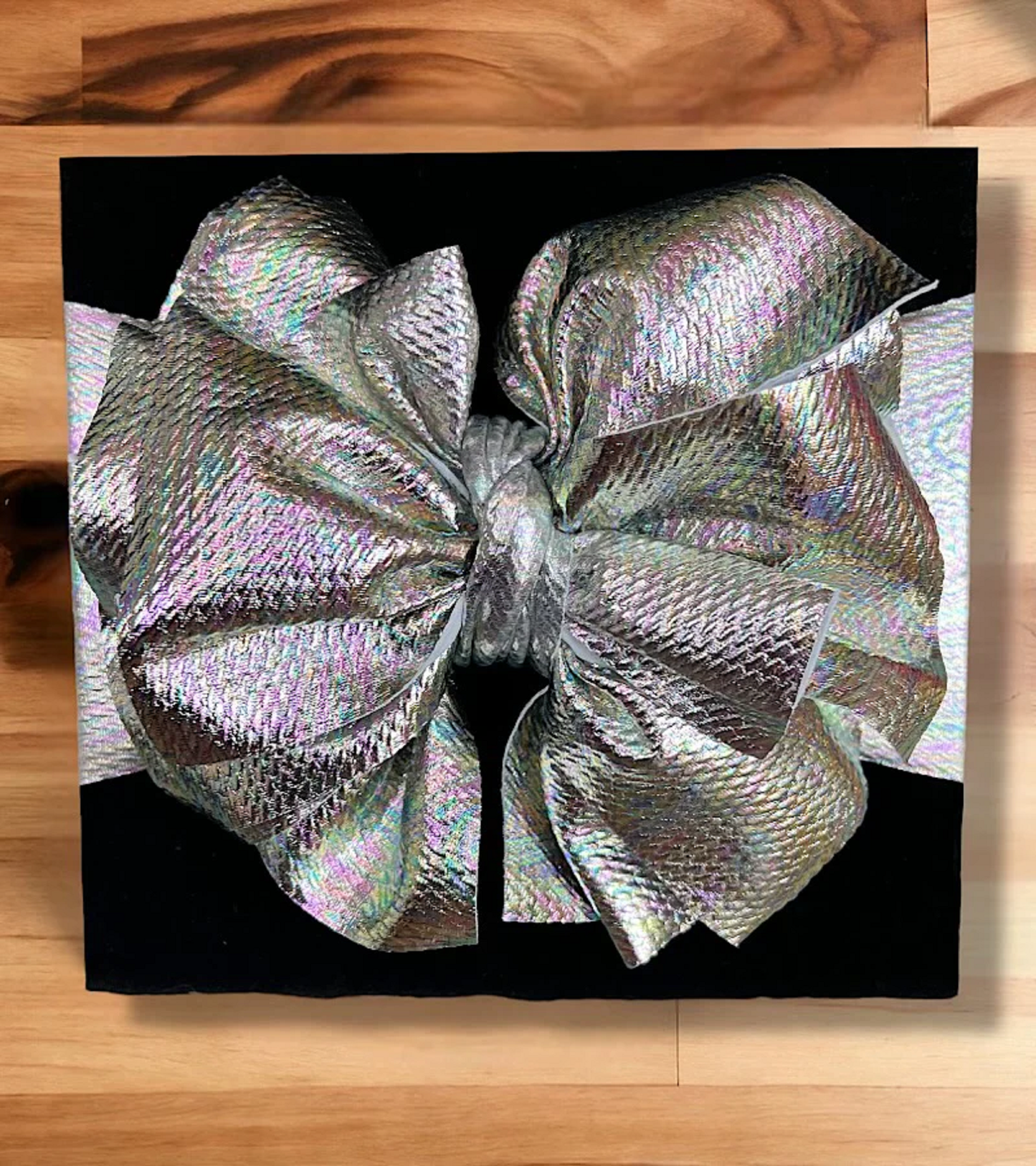 Metallic Silver Tassel Headband Bow