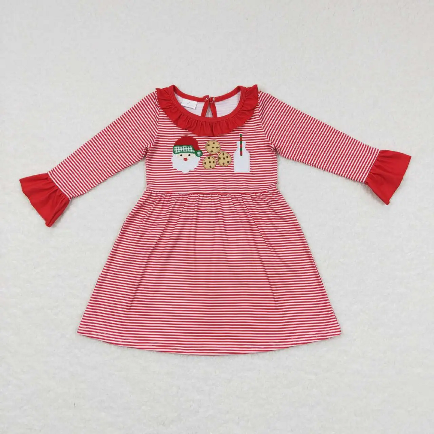 Christmas Striped Milk & Cookies Santa Dress