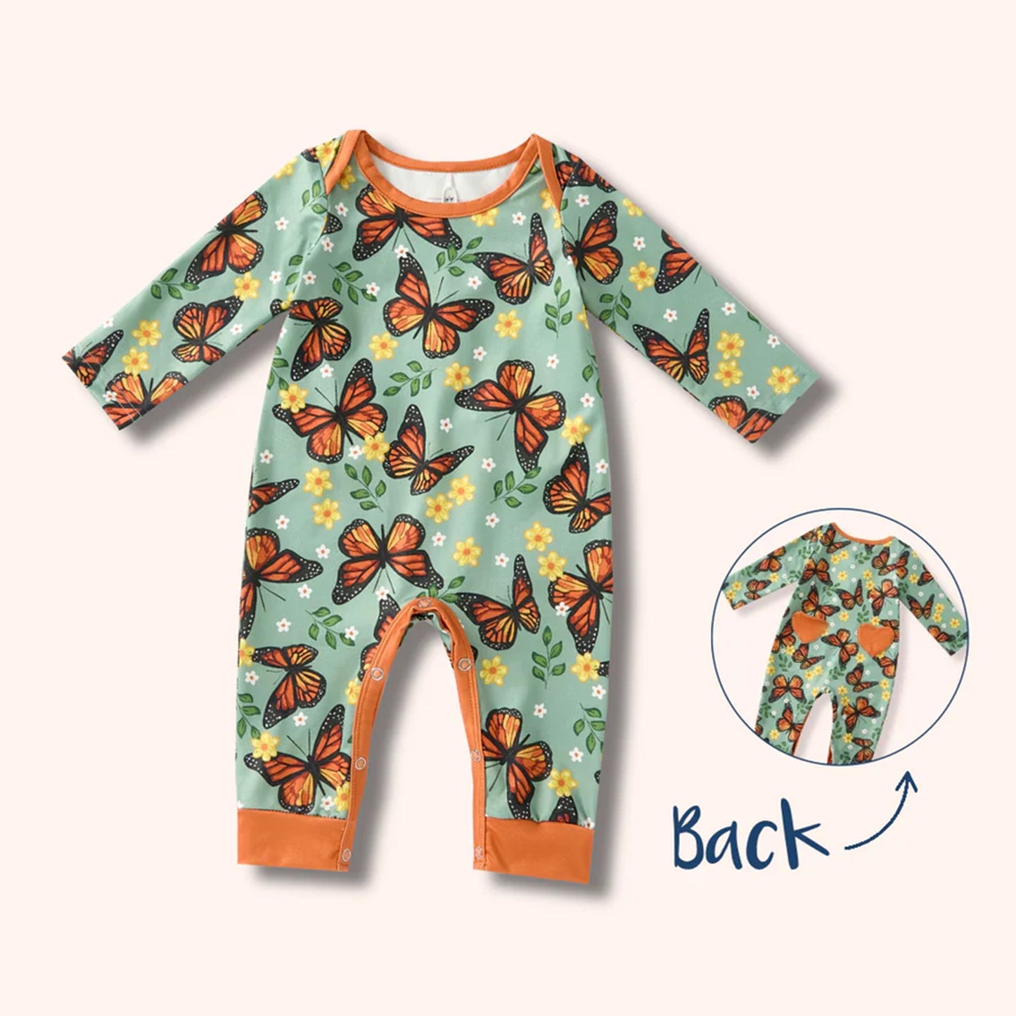 Pete + Lucy Monarch Meadow Romper