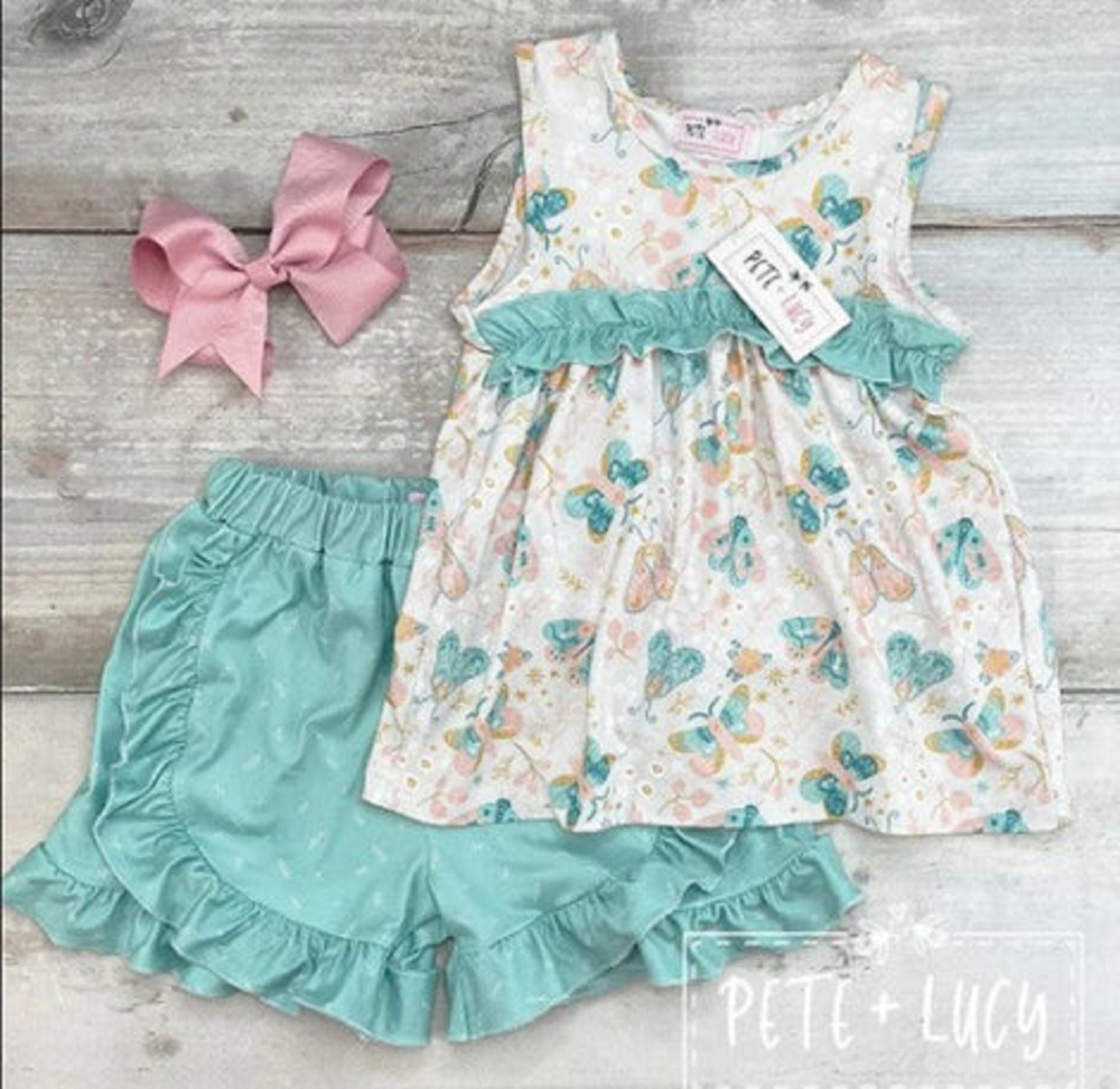 Pete + Lucy Paisley Butterfly Short Set