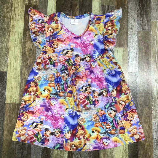 Girls Short Sleeve Bear Dress