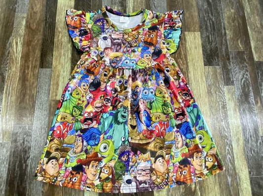 Characters Short Sleeve Girls Dress