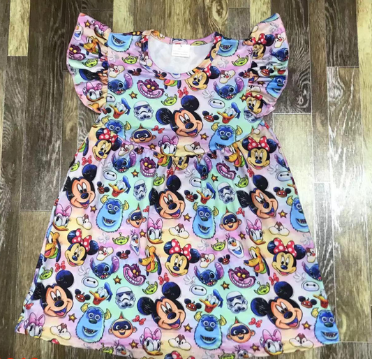 Cute Character Short Sleeve Dress