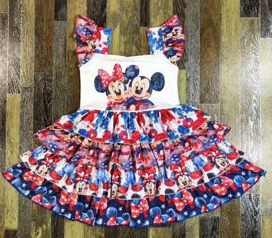 Patriotic Mouse Ruffle Dress