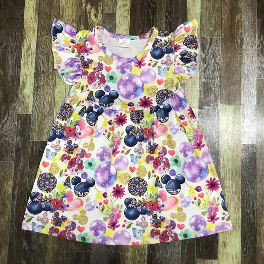 Flower Short Sleeve Dress