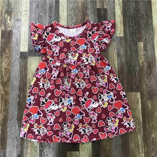 Red Short Sleeve Heart Dress