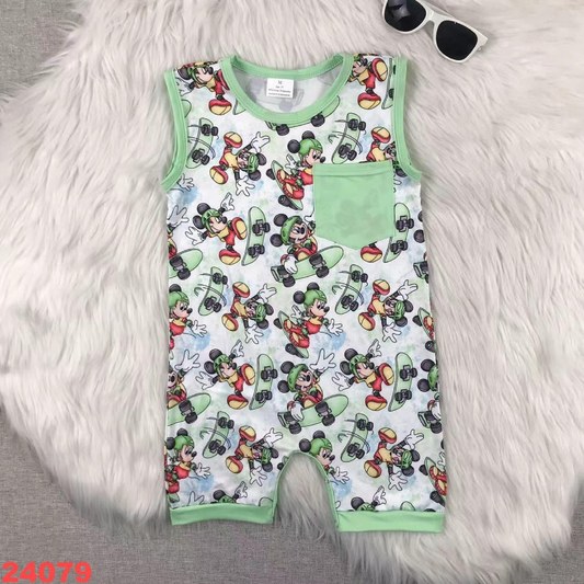 Mouse on a Skateboard Romper