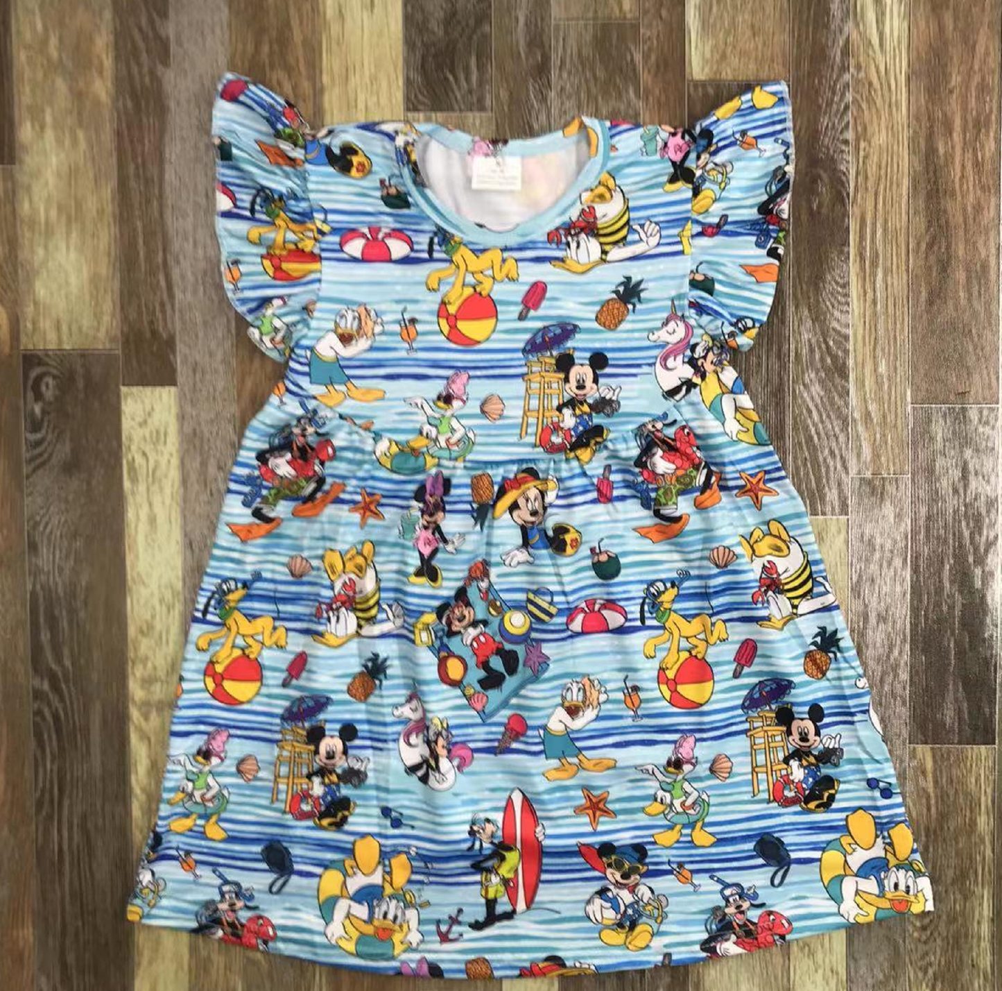 Swimming Fun Short Sleeve Dress