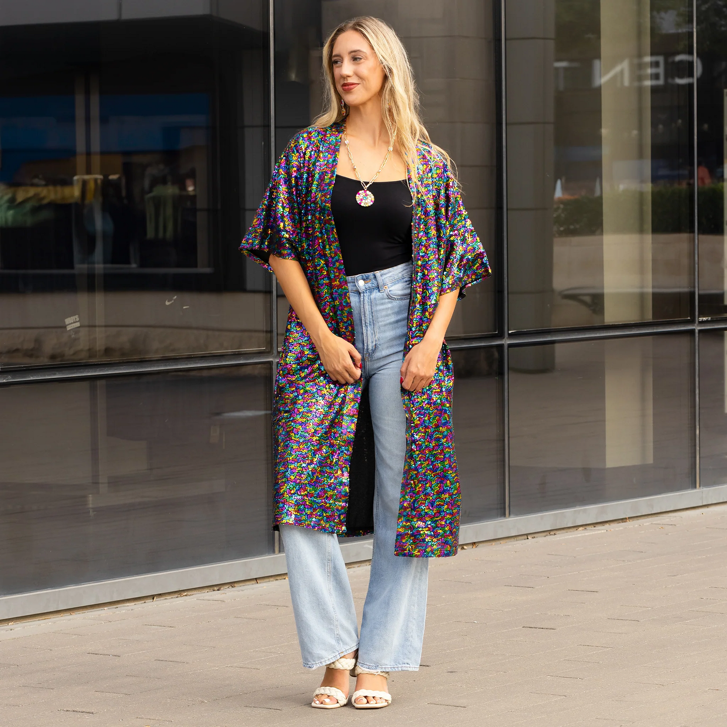 Multi Colored Sequin Duster