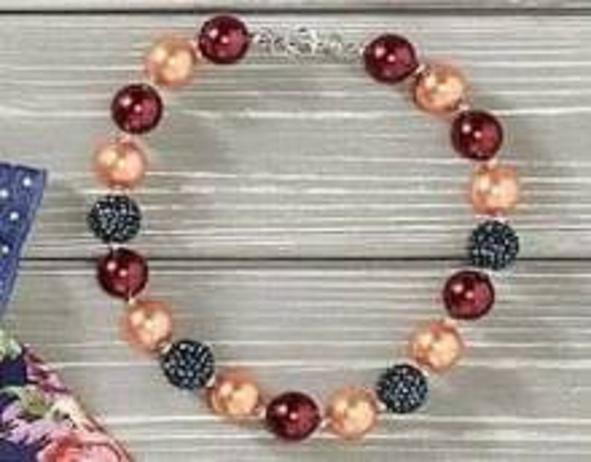 Pete + Lucy Full Of Flowers Bubble Gum Chunky Kids Necklace