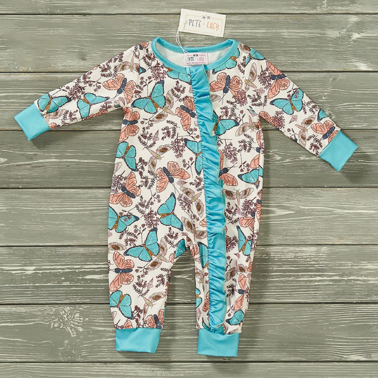 Pete + Lucy Olivia Long Sleeve Zip Romper