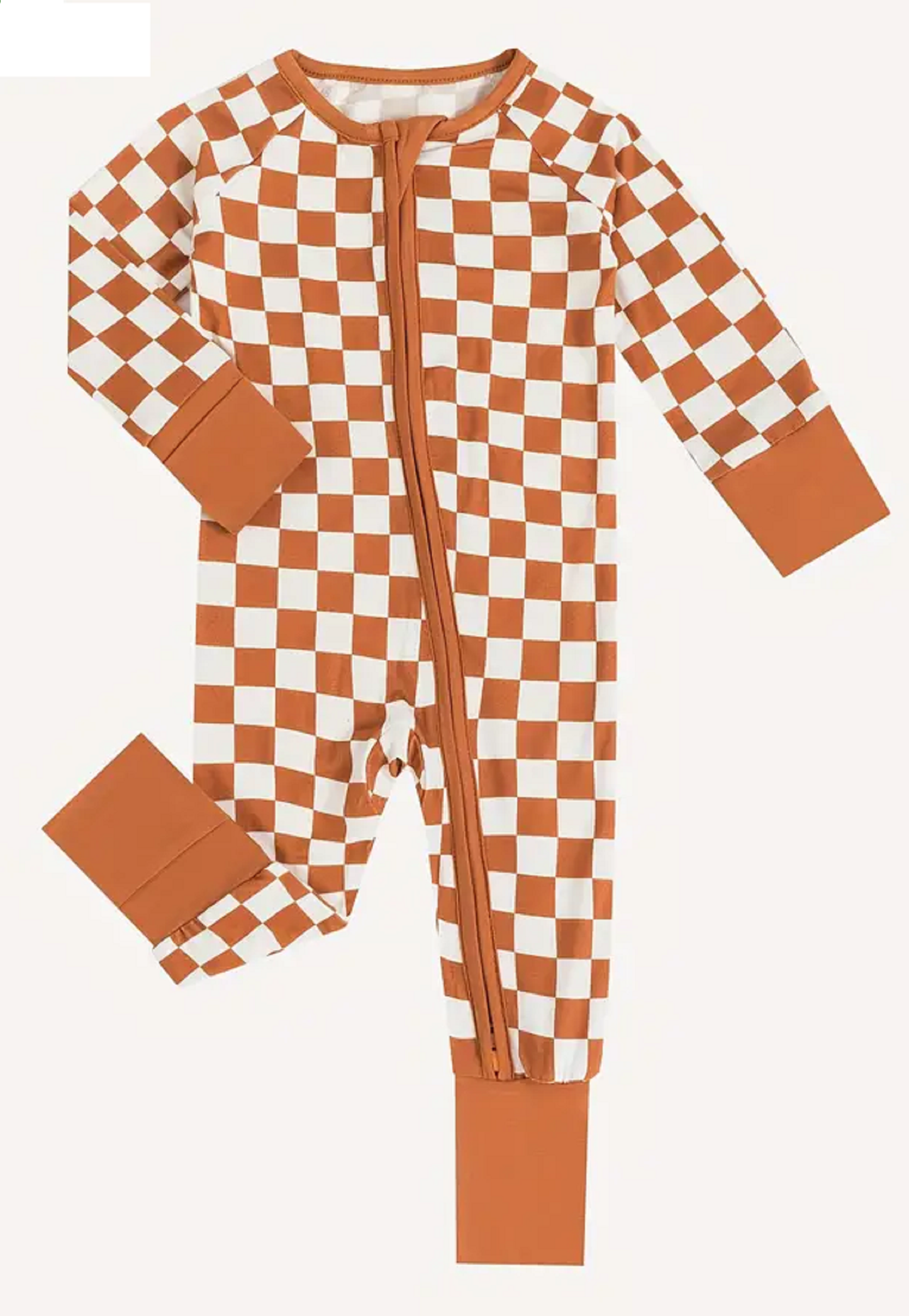 Burnt Orange Checkered Romper