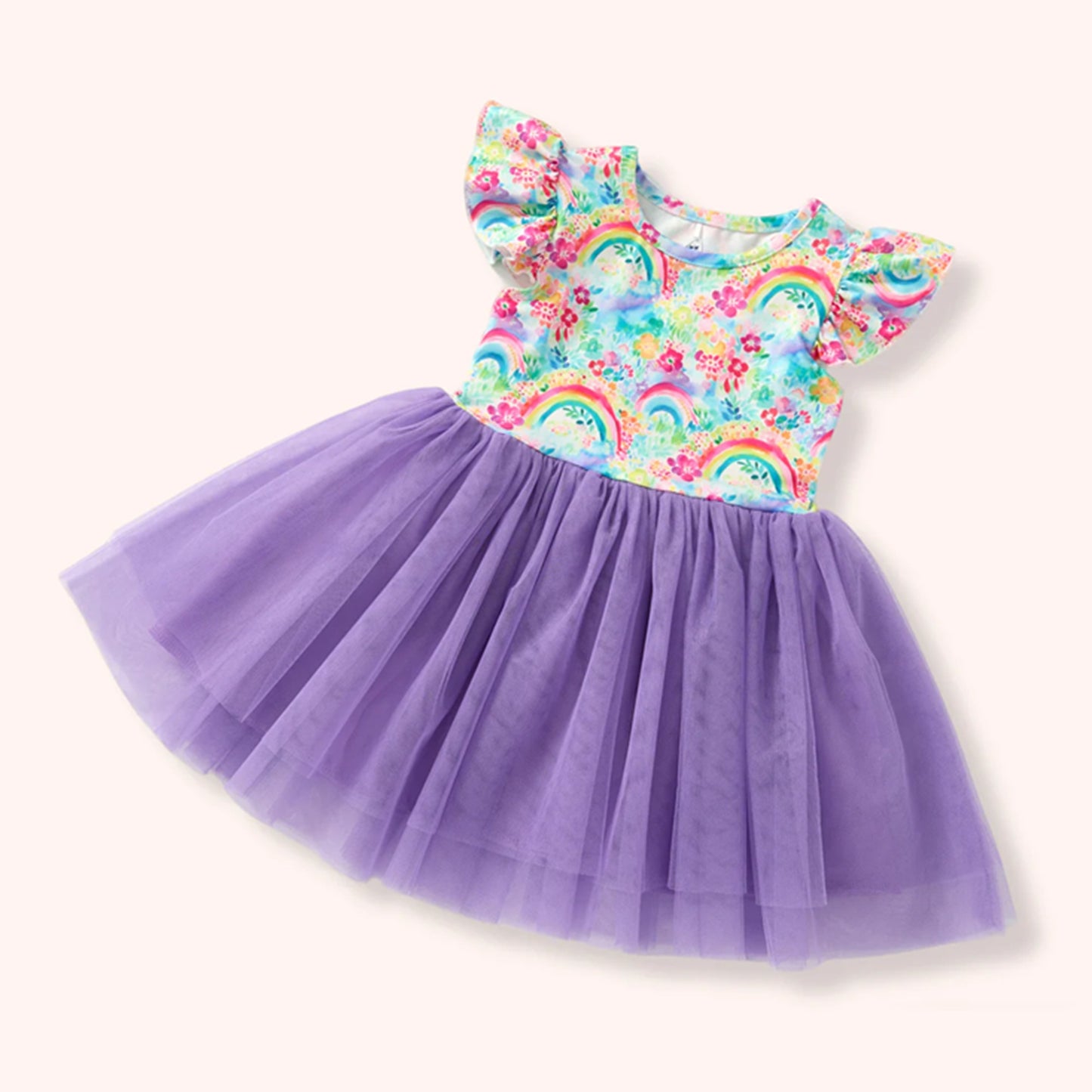 Pete + Lucy Over the Rainbow Tulle Short Sleeve Dress
