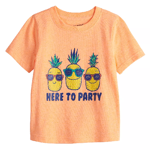 Baby Boy Jumping Beans® Softest Bright Orange Here to Party Pineapple Tshirt