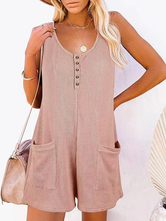 Ladies Peach Short Romper