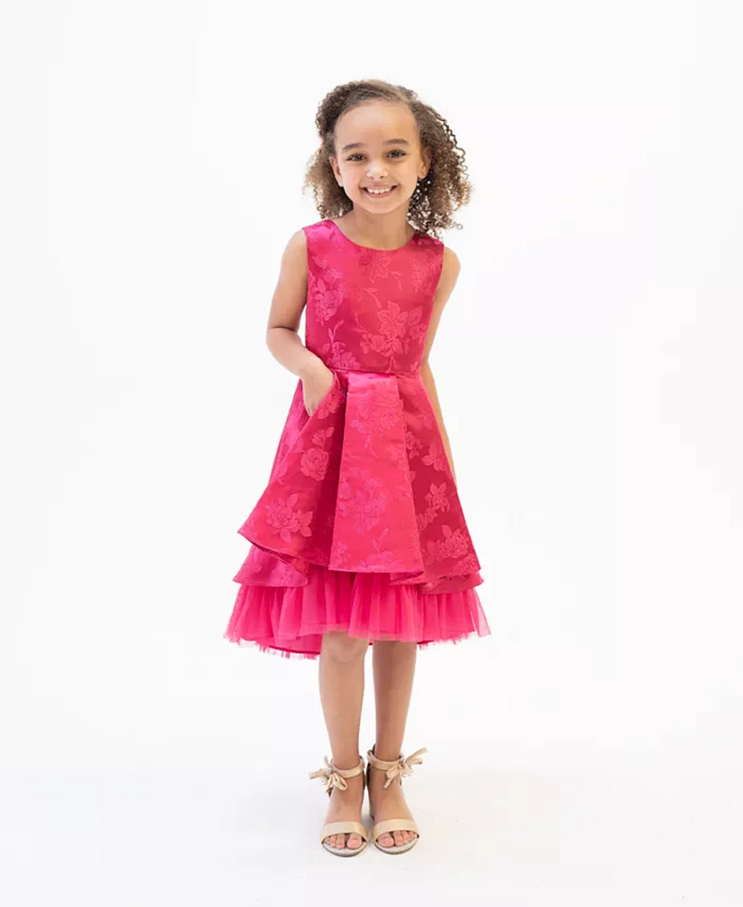 Rare Editions Toddler Girls Sleeveless Brocade Party Dress