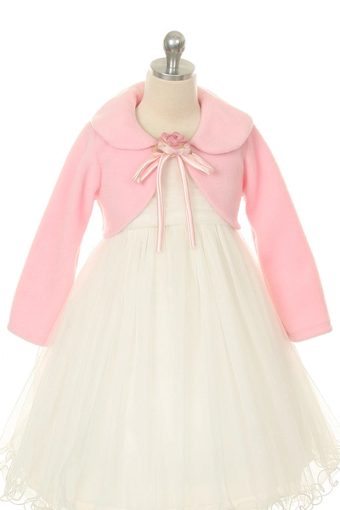 Girls Pink Fleece Classic Bolero