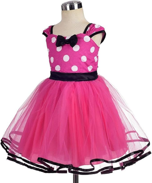 Pink Polka Dot Tulle Dress Up Dress