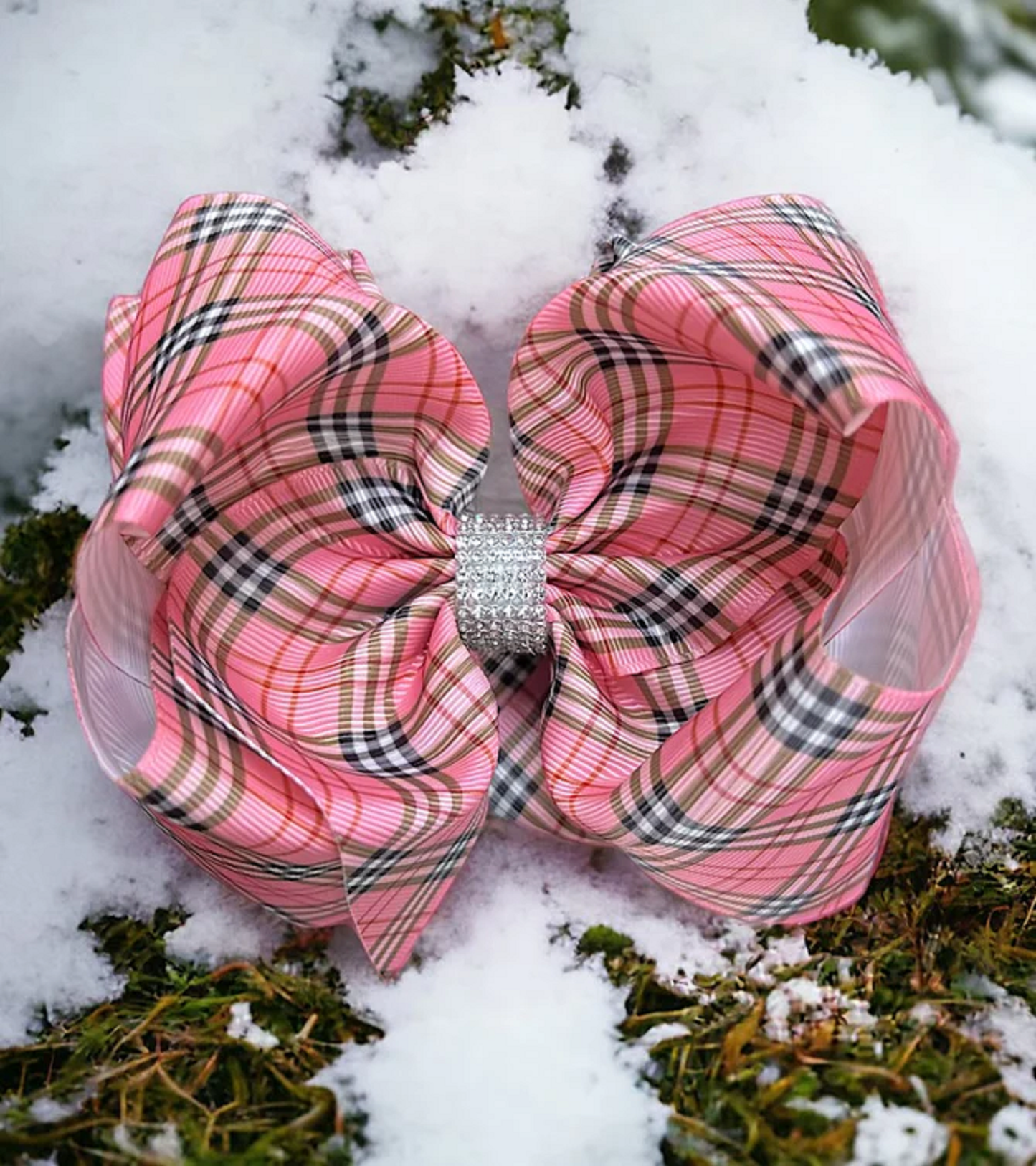 Pink Plaid Bow