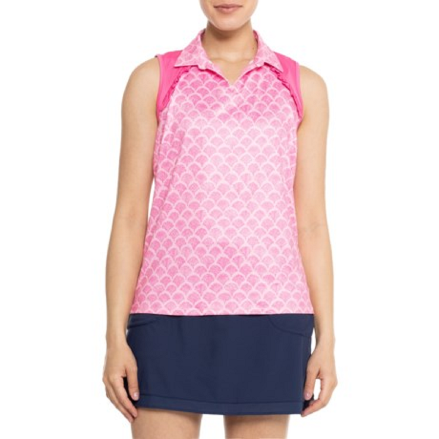 Stella Parker Ruffle Raglan Polo Shirt - UPF 50, Sleeveless