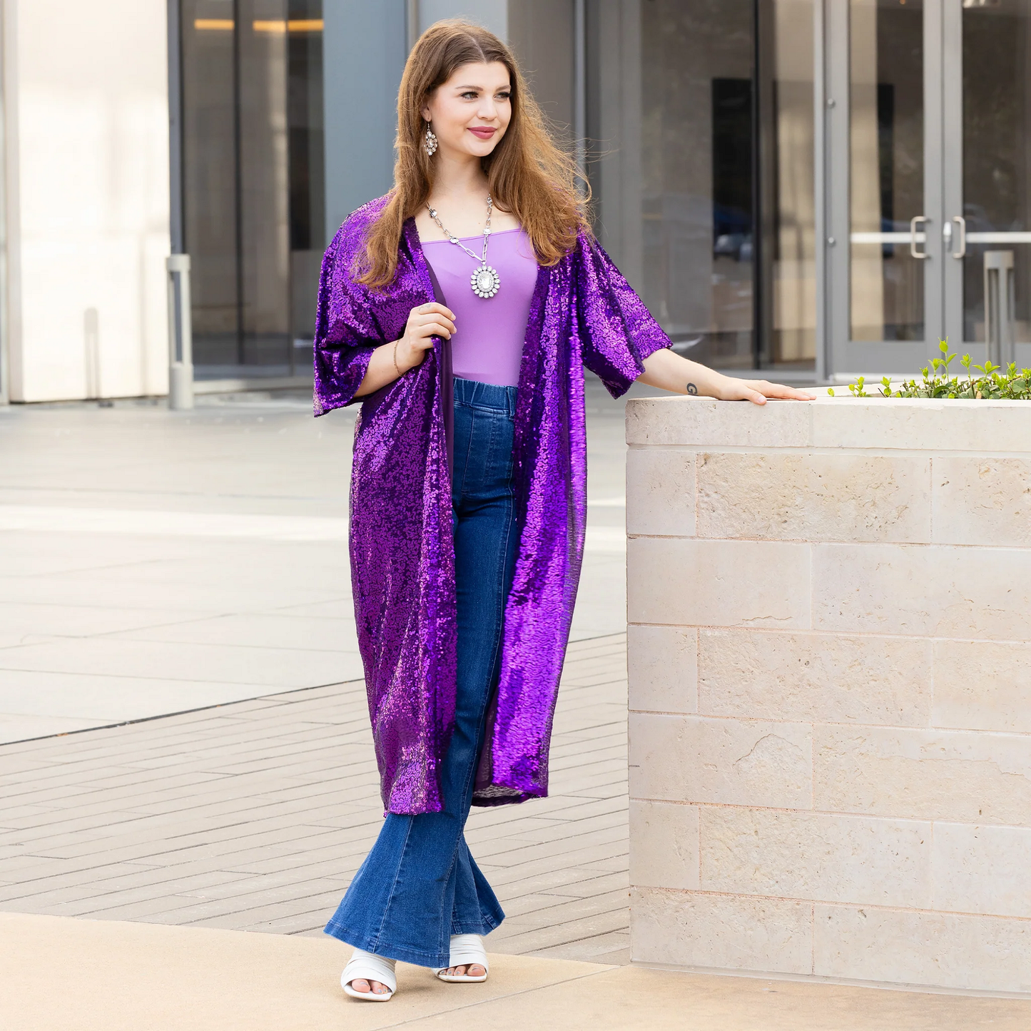 Purple Sequin Duster