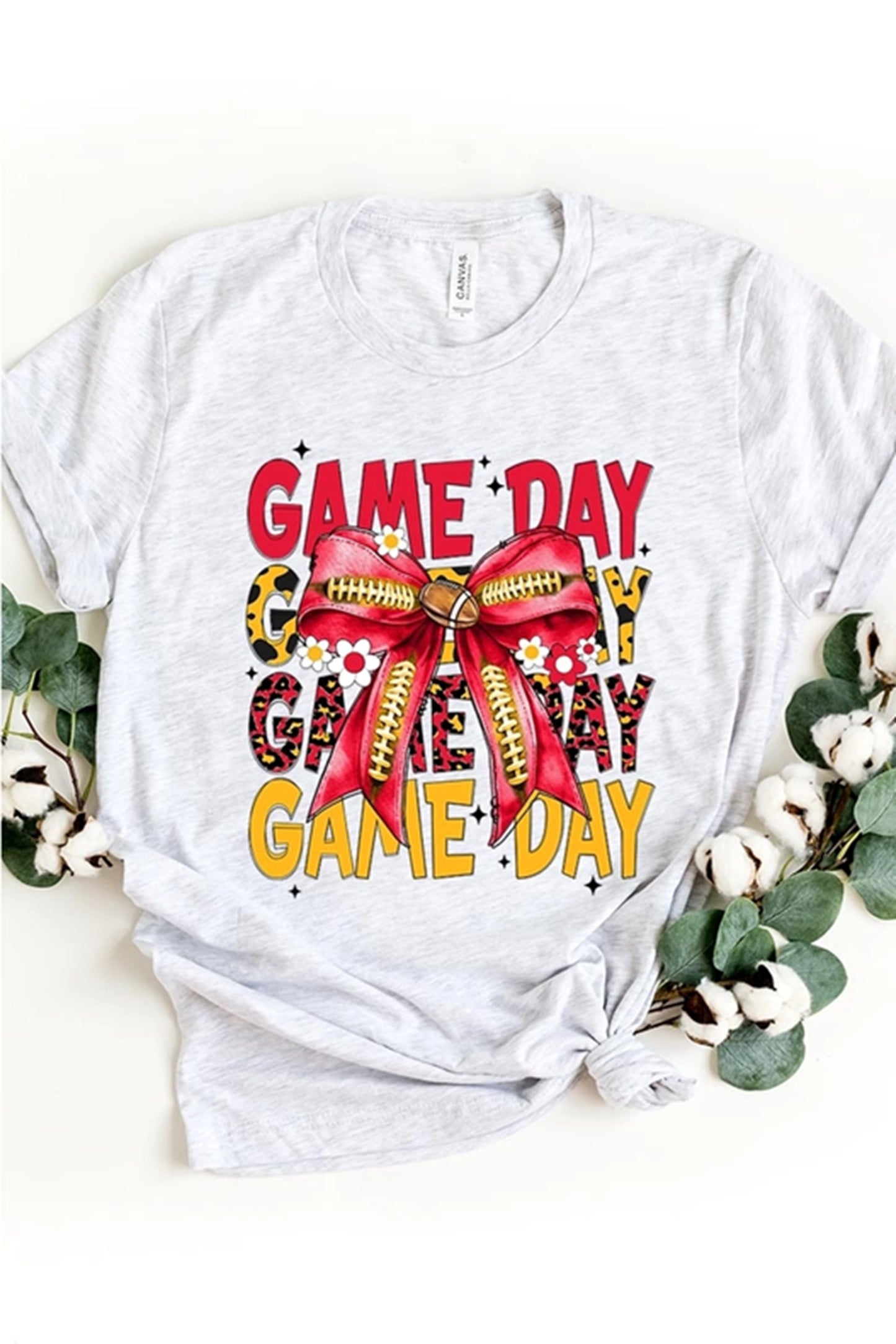 Red & Yellow Game Day Football Tshirt