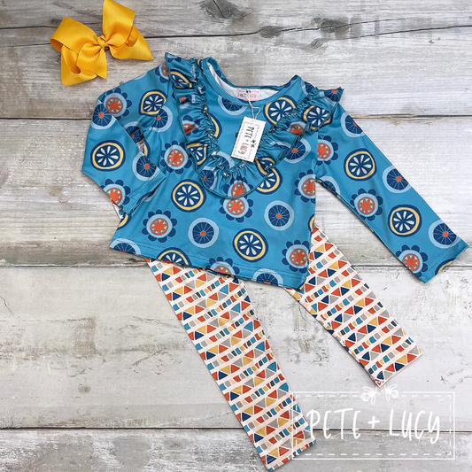 Pete + Lucy Retro Geo Long Sleeve Set