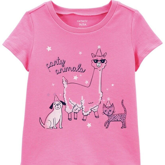 Carters Party Animals  Tee Girls 3T Pink