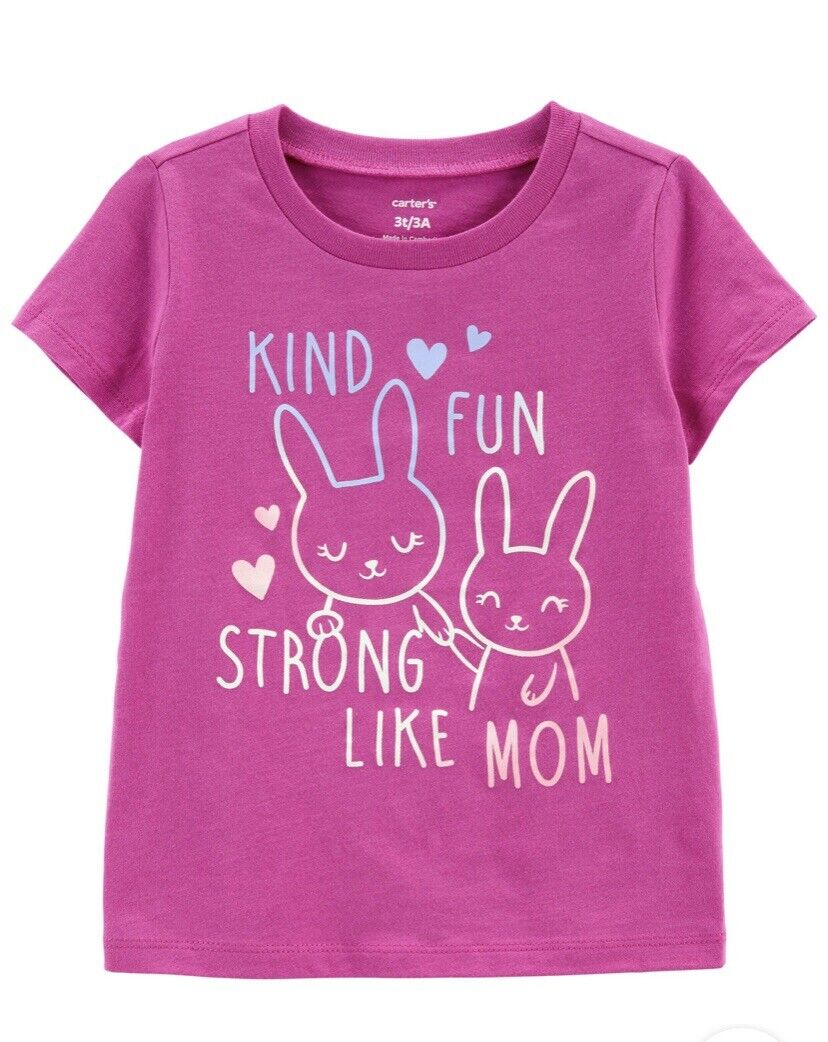 Carters Tee Girls 3T Pink Kind Fun Strong Like Mom