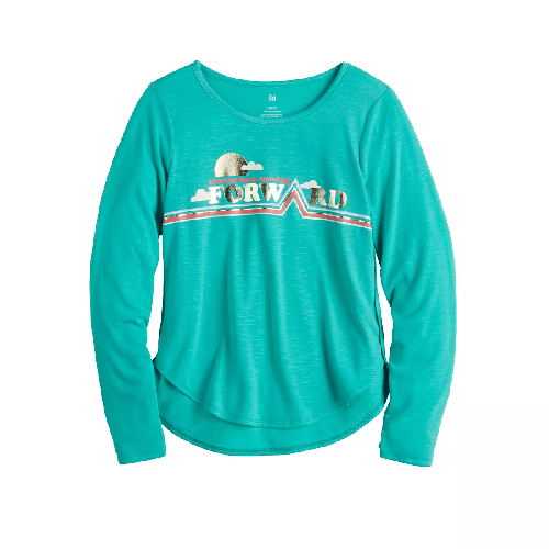 Girls SO® Graphic Tee Always Keep Moving Forward Long Sleeve